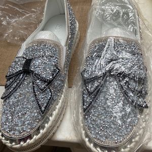 Sequin platform sneakers size 10